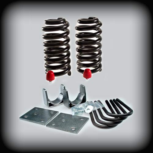 1968-1972 C10 with 2.25 inch Wide Leaf Springs 3 inch Front / 5 inch Rear Complete Lowering Kit (Shocks Included)